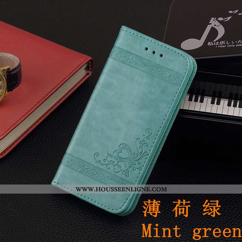 Coque iPhone Xr Portefeuille Cuir Protection Tout Compris Carte Rouge Téléphone Portable