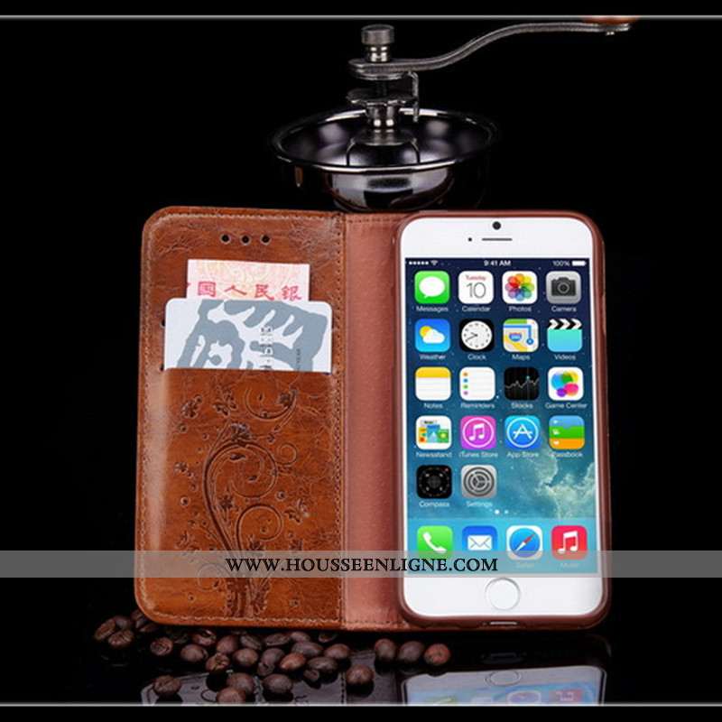 Coque iPhone Xr Portefeuille Cuir Protection Tout Compris Carte Rouge Téléphone Portable