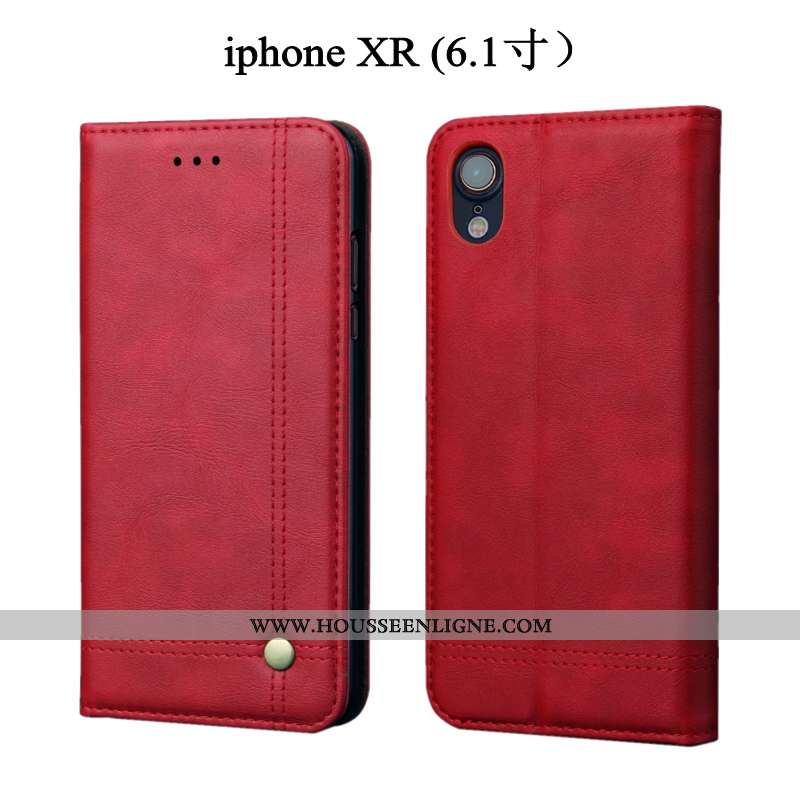 Coque iPhone Xr Protection Cuir Housse Téléphone Portable Étui Tout Compris Marron