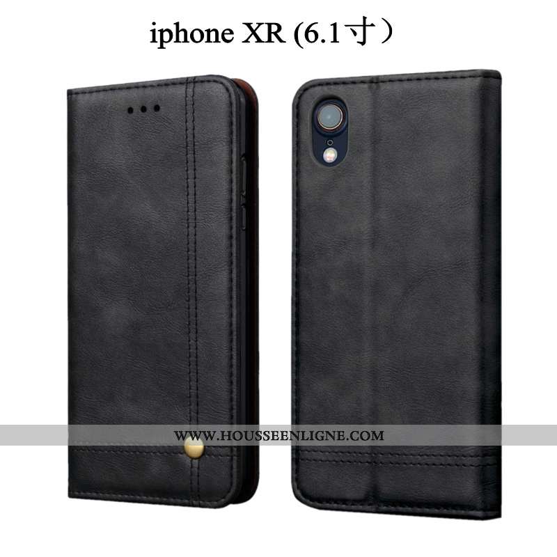 Coque iPhone Xr Protection Cuir Housse Téléphone Portable Étui Tout Compris Marron