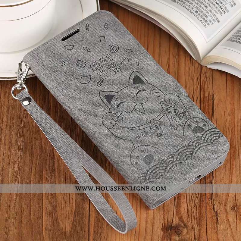 Coque iPhone Xr Protection Cuir Téléphone Portable Étui Tout Compris Incassable Gris