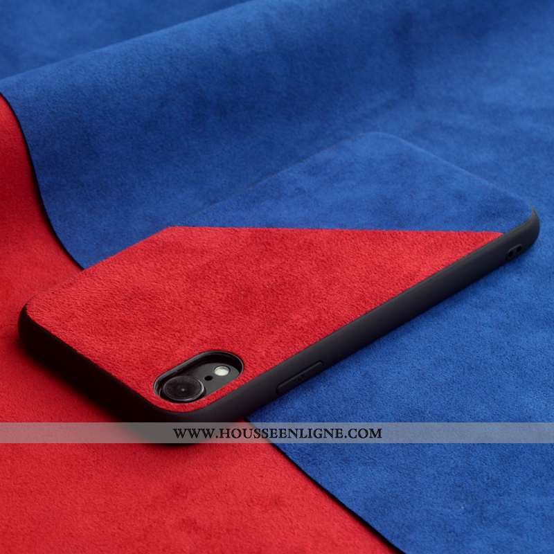 Coque iPhone Xr Tendance Cuir Tout Compris Étui Protection Téléphone Portable Europe Bleu