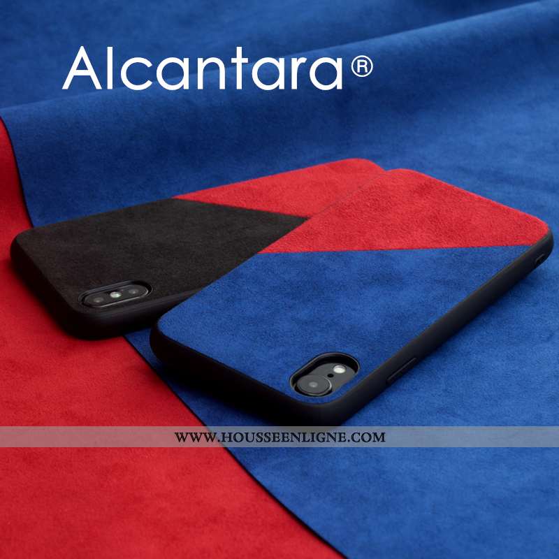 Coque iPhone Xr Tendance Cuir Tout Compris Étui Protection Téléphone Portable Europe Bleu