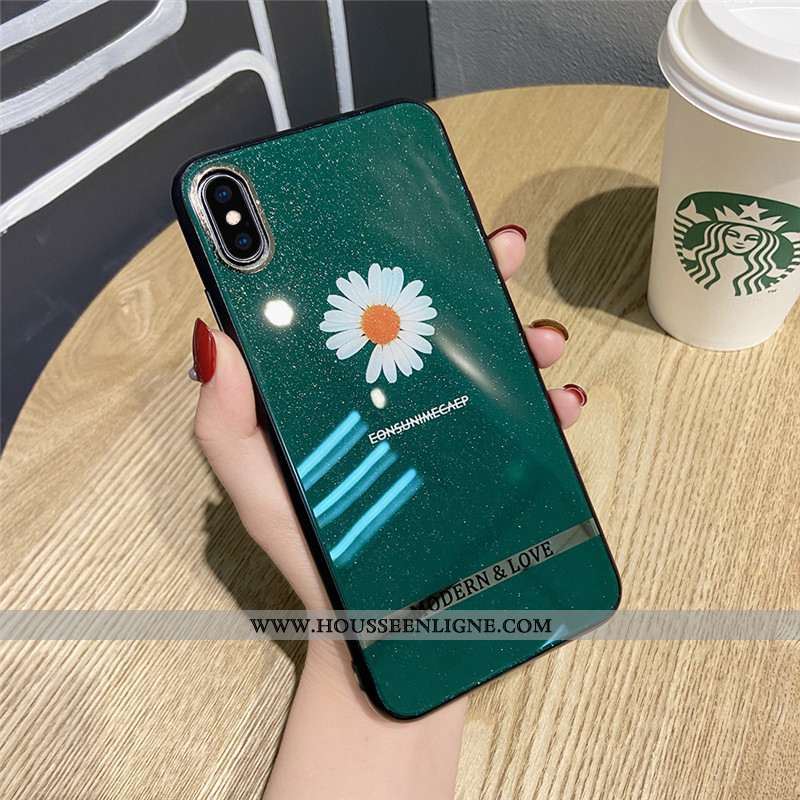 Coque iPhone Xr Tendance Légère Rose Incassable Net Rouge Frais Placage Noir