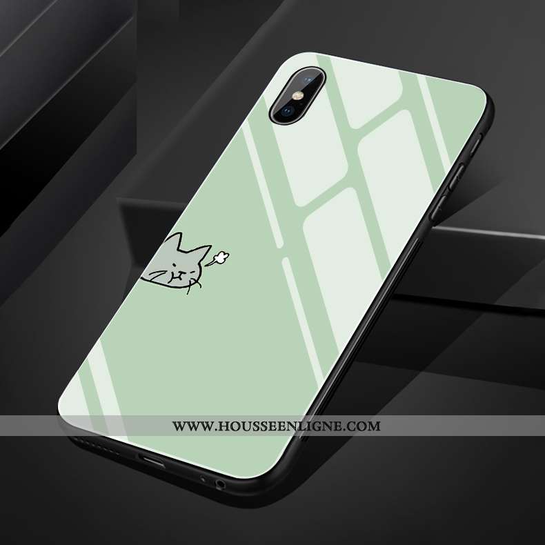 Coque iPhone Xs Max Créatif Dessin Animé Mignonne Jaune Miroir Étui