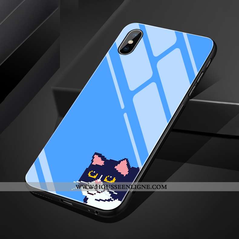 Coque iPhone Xs Max Créatif Dessin Animé Mignonne Jaune Miroir Étui