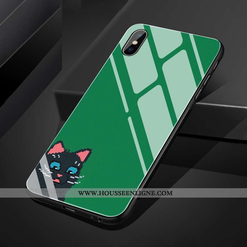 Coque iPhone Xs Max Créatif Dessin Animé Mignonne Jaune Miroir Étui