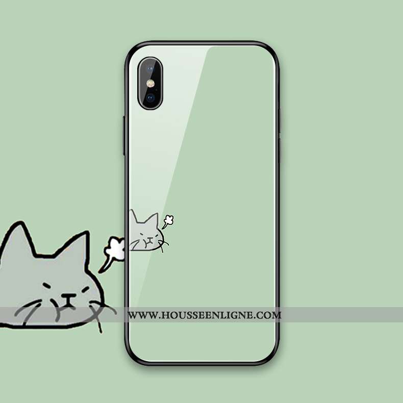 Coque iPhone Xs Max Créatif Dessin Animé Mignonne Jaune Miroir Étui