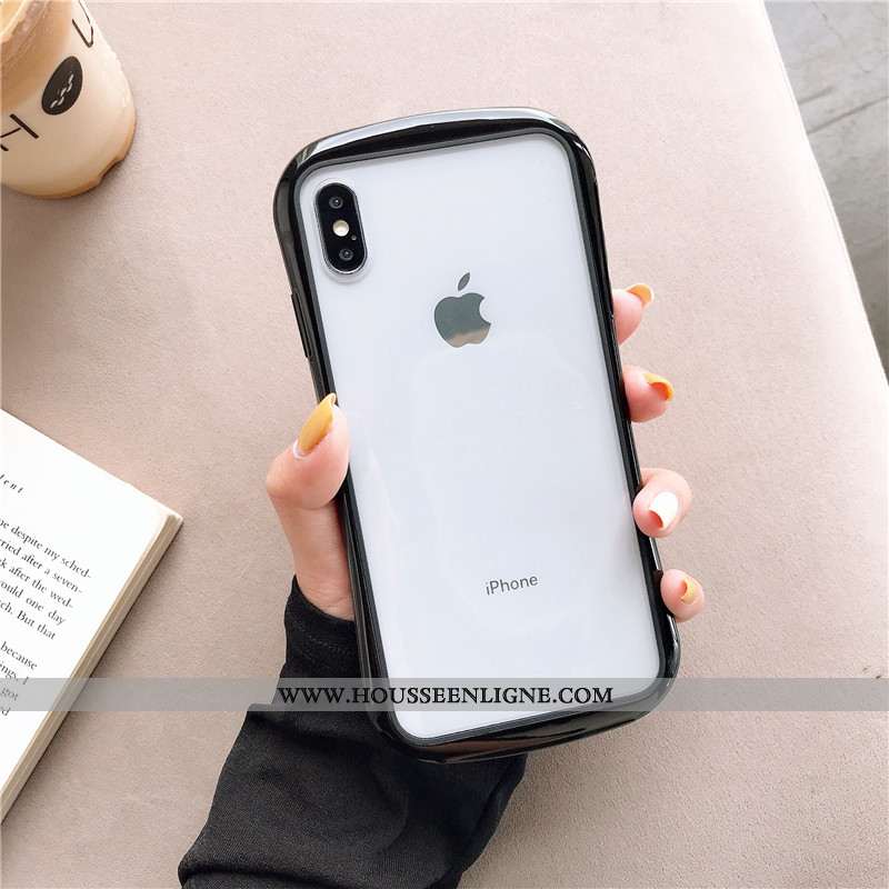 Coque iPhone Xs Max Créatif Fluide Doux Incassable Étui Protection Transparent Vert Verte