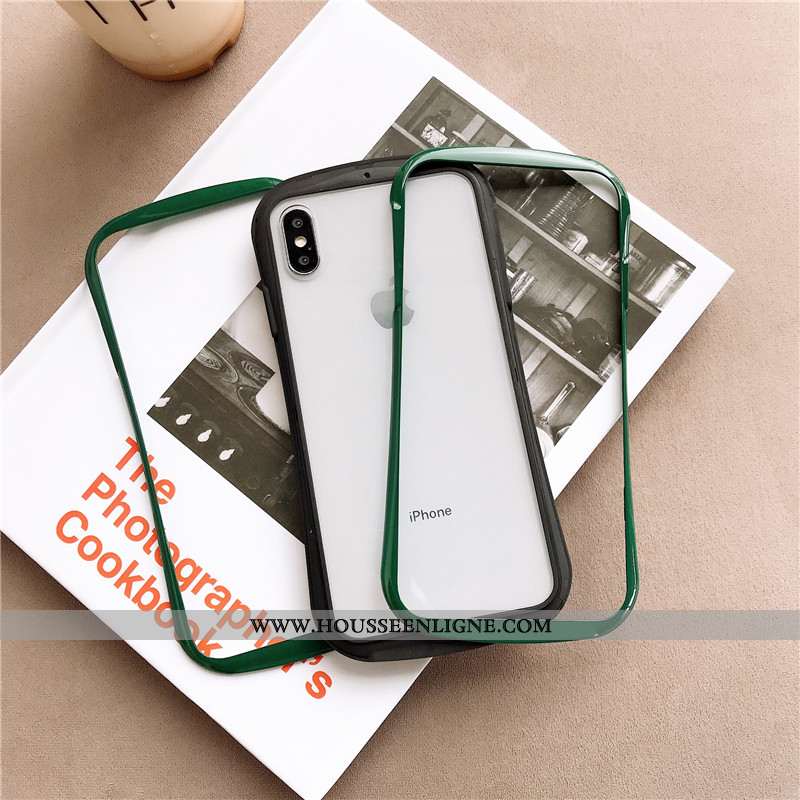 Coque iPhone Xs Max Créatif Fluide Doux Incassable Étui Protection Transparent Vert Verte