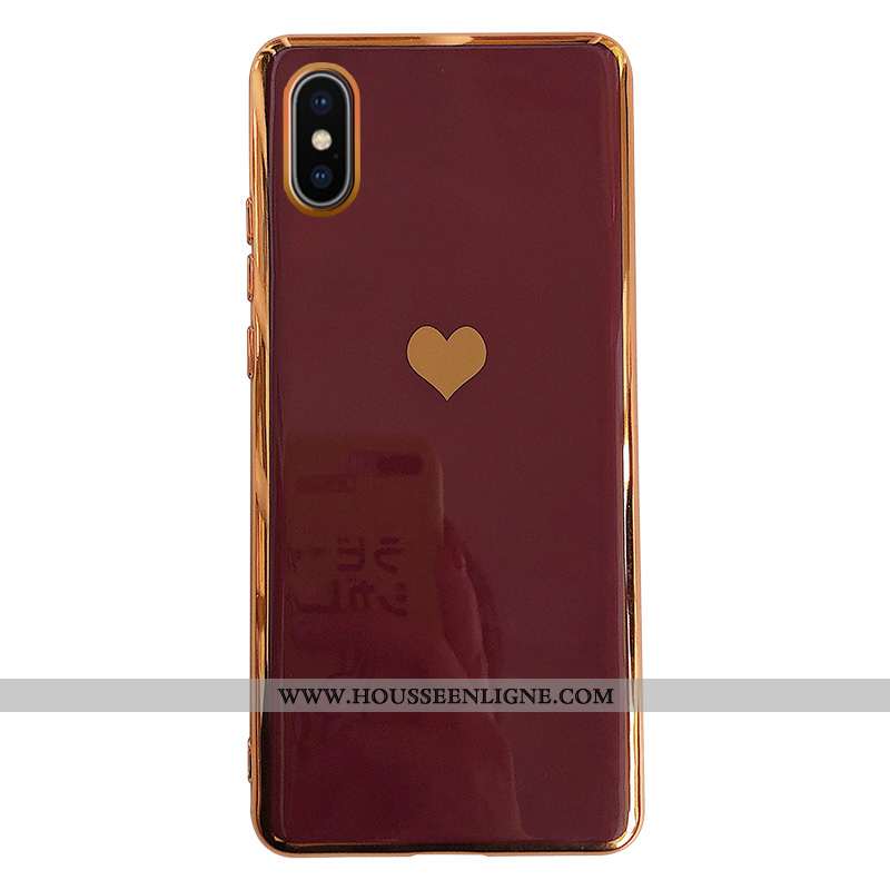 Coque iPhone Xs Max Créatif Silicone Téléphone Portable Rouge Incassable Simple Tout Compris