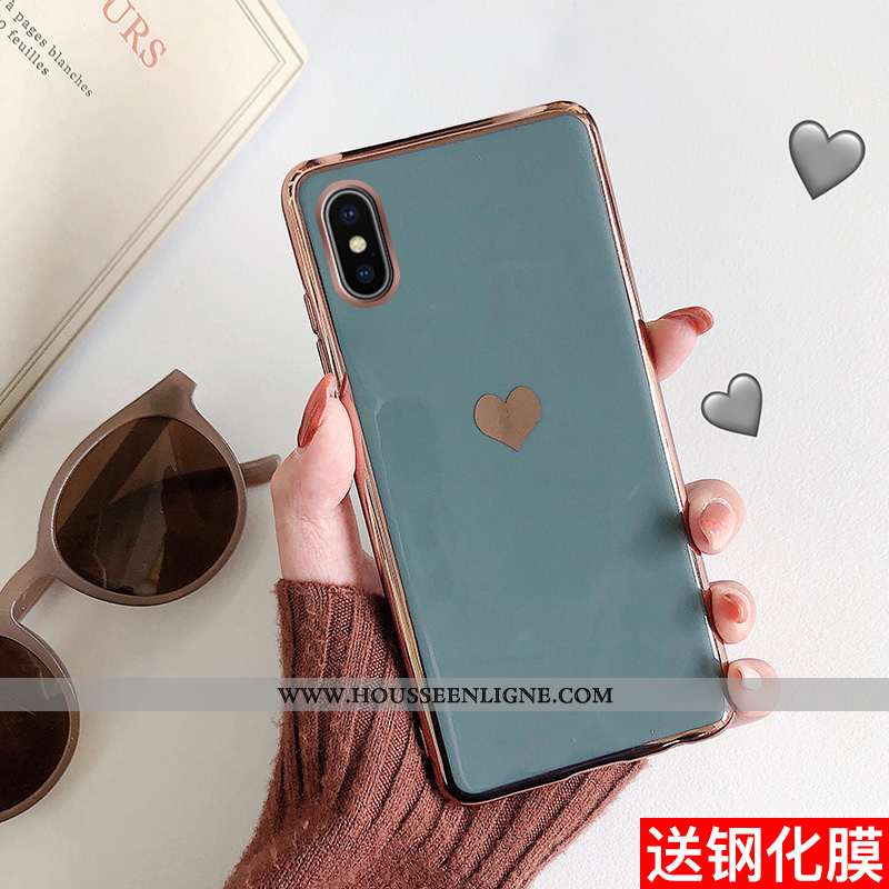 Coque iPhone Xs Max Créatif Silicone Téléphone Portable Rouge Incassable Simple Tout Compris