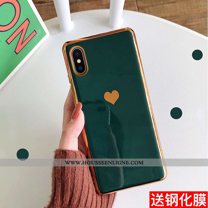 Coque iPhone Xs Max Créatif Silicone Téléphone Portable Rouge Incassable Simple Tout Compris