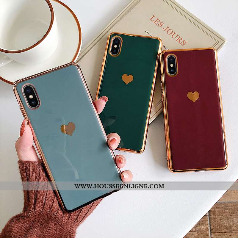 Coque iPhone Xs Max Créatif Silicone Téléphone Portable Rouge Incassable Simple Tout Compris