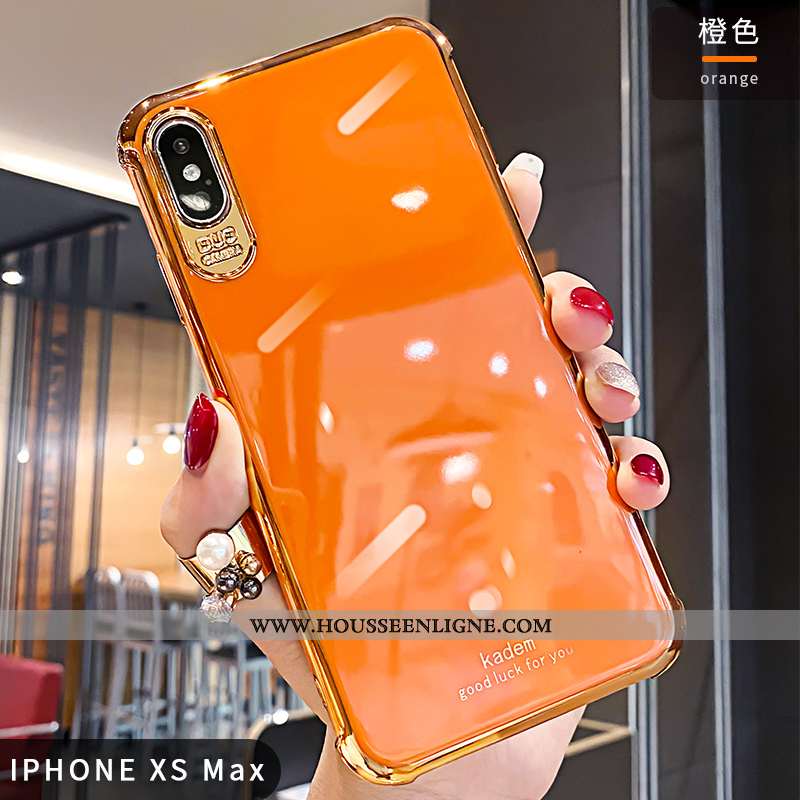 Coque iPhone Xs Max Fluide Doux Silicone Clair Téléphone Portable Personnalité Luxe Verte