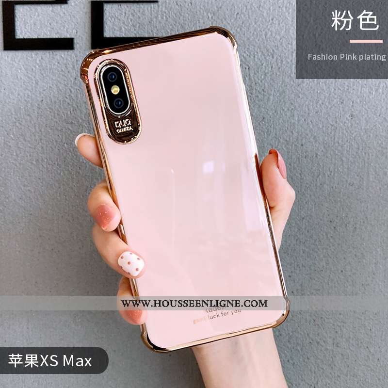 Coque iPhone Xs Max Fluide Doux Silicone Clair Téléphone Portable Personnalité Luxe Verte