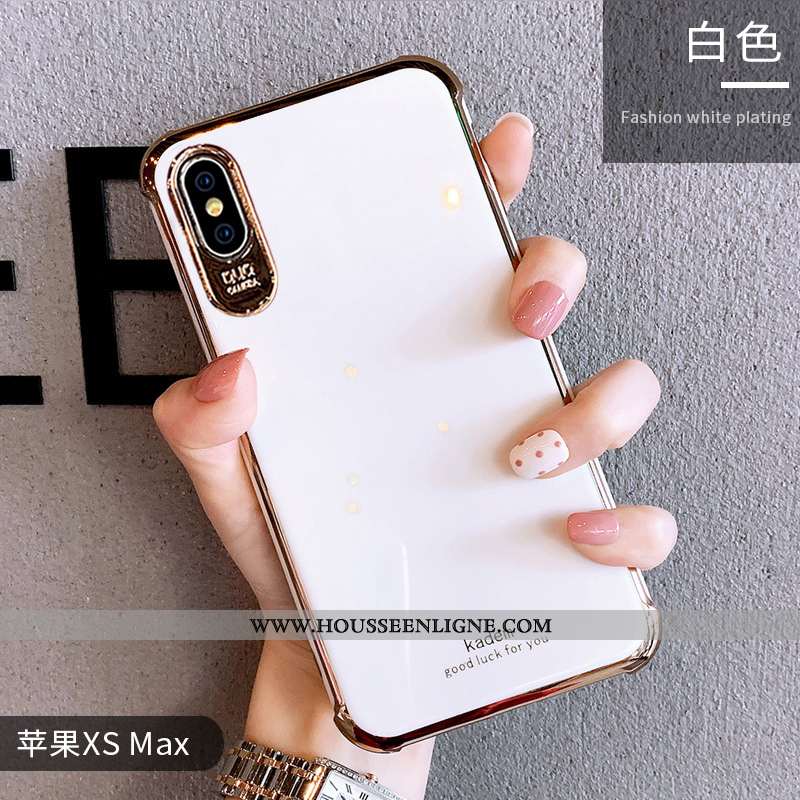 Coque iPhone Xs Max Fluide Doux Silicone Clair Téléphone Portable Personnalité Luxe Verte