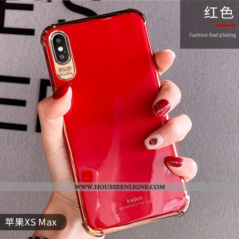 Coque iPhone Xs Max Fluide Doux Silicone Clair Téléphone Portable Personnalité Luxe Verte