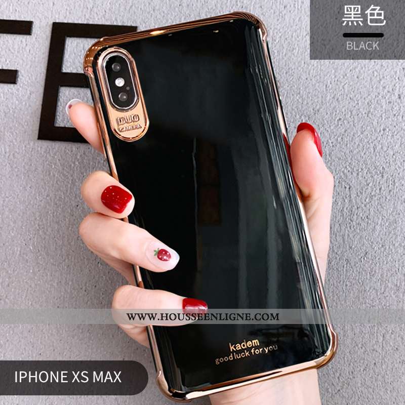 Coque iPhone Xs Max Fluide Doux Silicone Clair Téléphone Portable Personnalité Luxe Verte