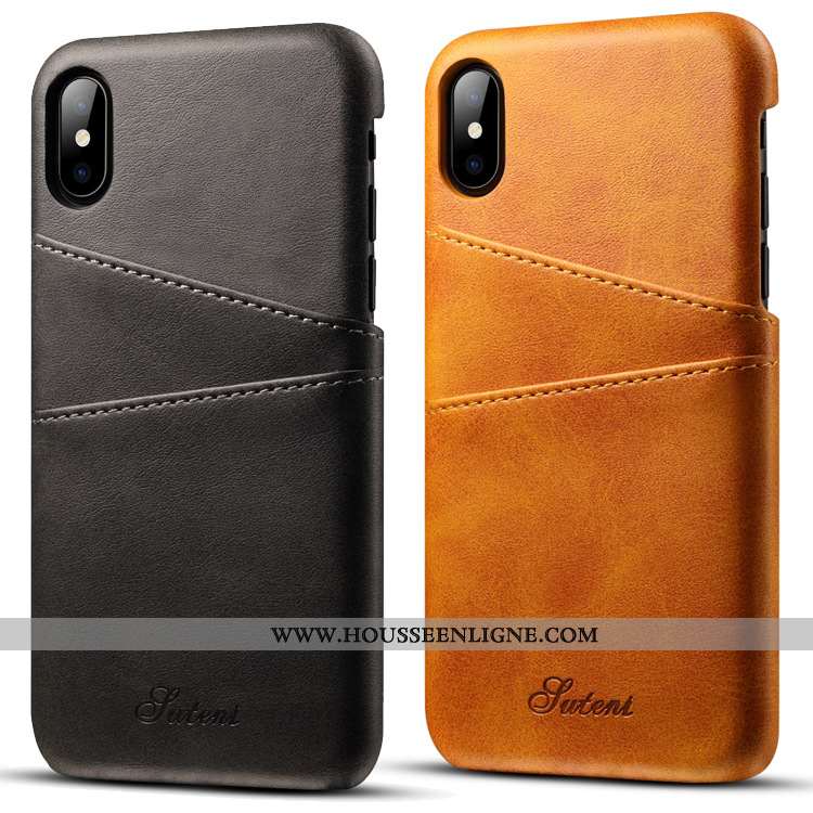 Coque iPhone Xs Max Portefeuille Cuir Créatif Fluide Doux Incassable Téléphone Portable Bovins Marro