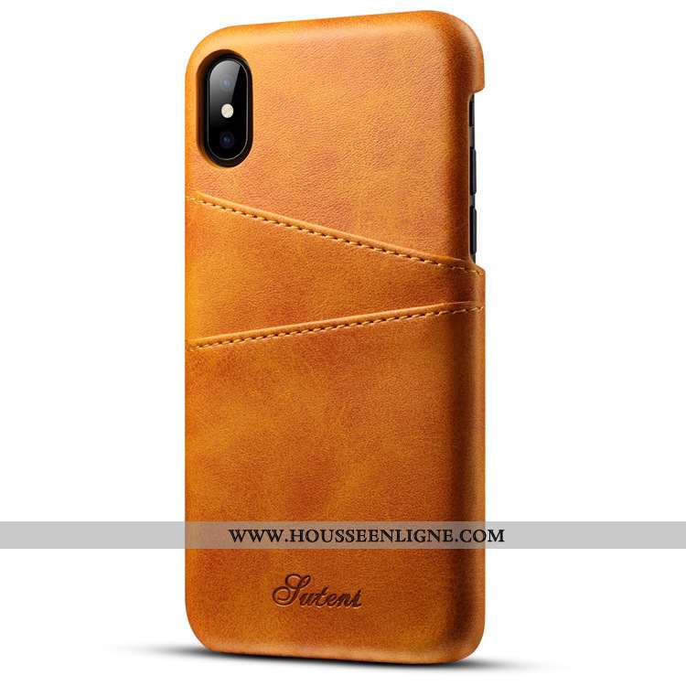 Coque iPhone Xs Max Portefeuille Cuir Créatif Fluide Doux Incassable Téléphone Portable Bovins Marro