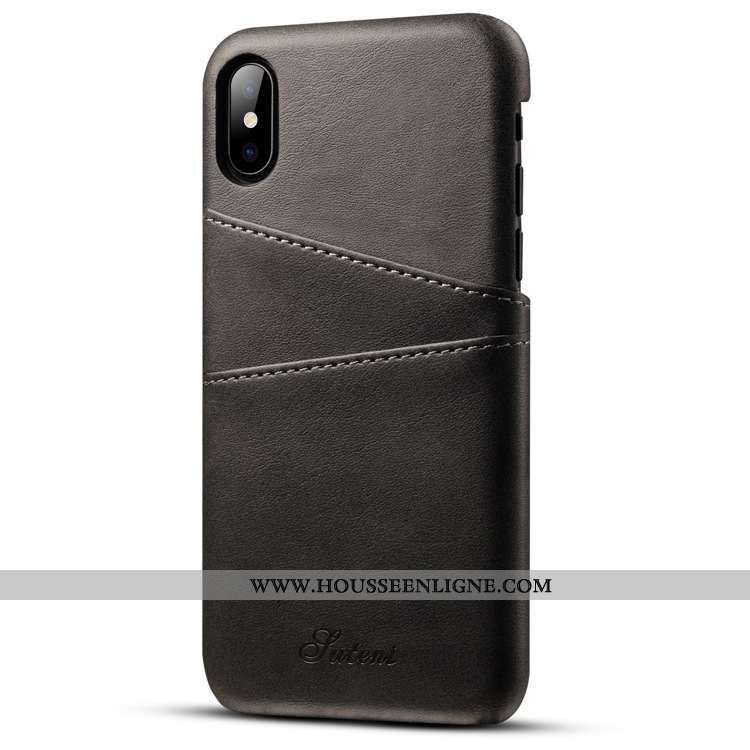 Coque iPhone Xs Max Portefeuille Cuir Créatif Fluide Doux Incassable Téléphone Portable Bovins Marro