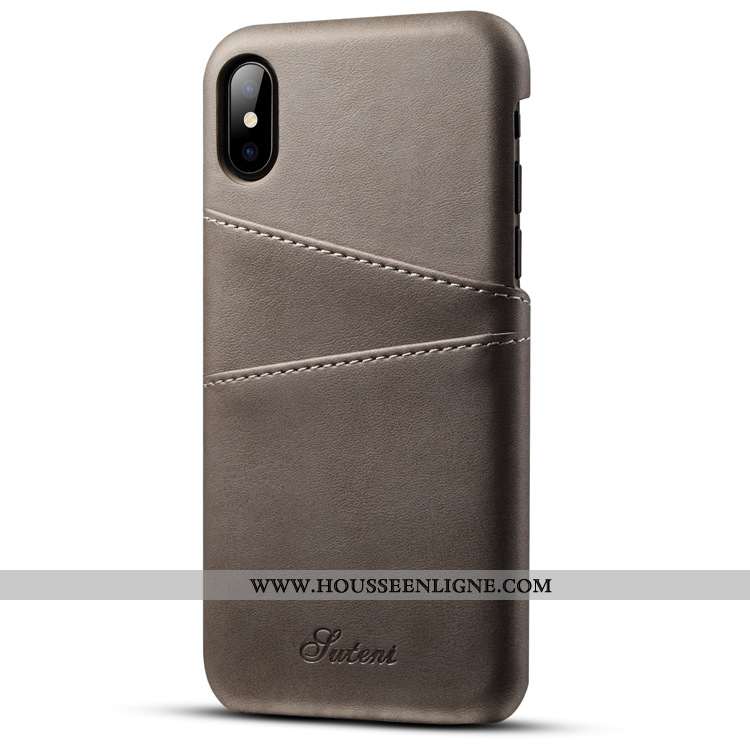 Coque iPhone Xs Max Portefeuille Cuir Créatif Fluide Doux Incassable Téléphone Portable Bovins Marro