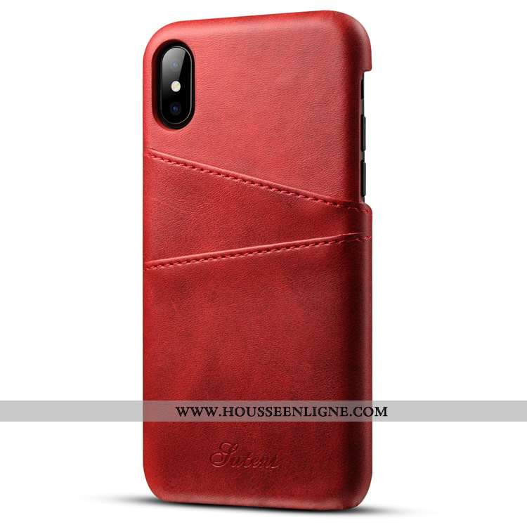 Coque iPhone Xs Max Portefeuille Cuir Créatif Fluide Doux Incassable Téléphone Portable Bovins Marro