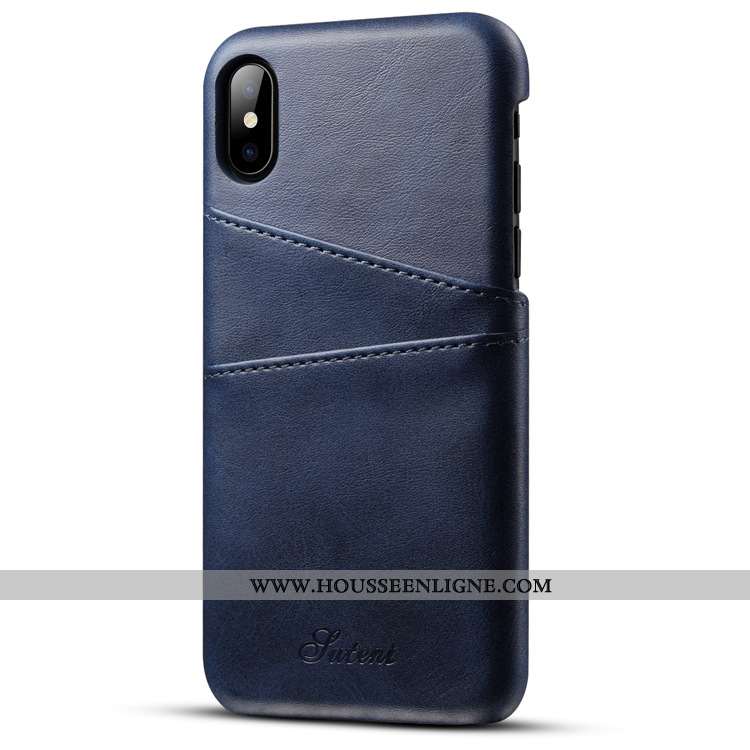 Coque iPhone Xs Max Portefeuille Cuir Créatif Fluide Doux Incassable Téléphone Portable Bovins Marro
