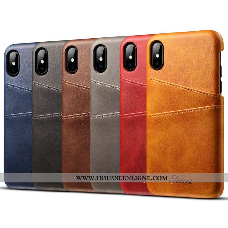 Coque iPhone Xs Max Portefeuille Cuir Créatif Fluide Doux Incassable Téléphone Portable Bovins Marro