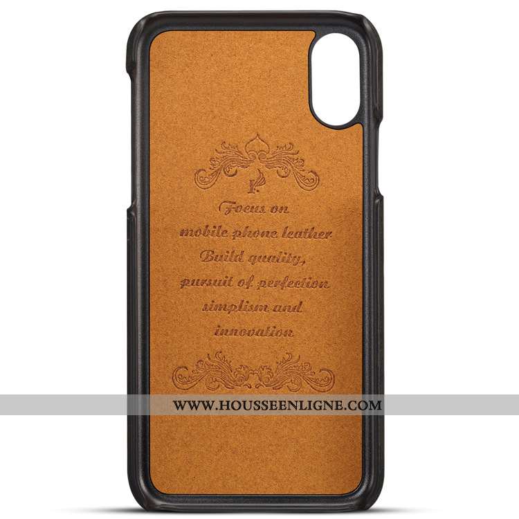 Coque iPhone Xs Max Portefeuille Cuir Créatif Fluide Doux Incassable Téléphone Portable Bovins Marro