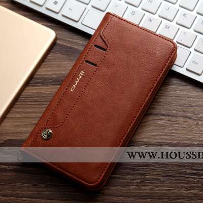 Coque iPhone Xs Max Portefeuille Cuir Téléphone Portable Véritable Housse Noir