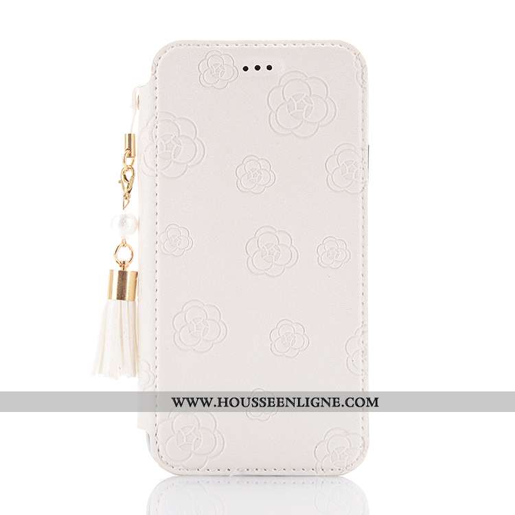 Coque iPhone Xs Max Tendance Cuir À Franges Téléphone Portable Noir Étui