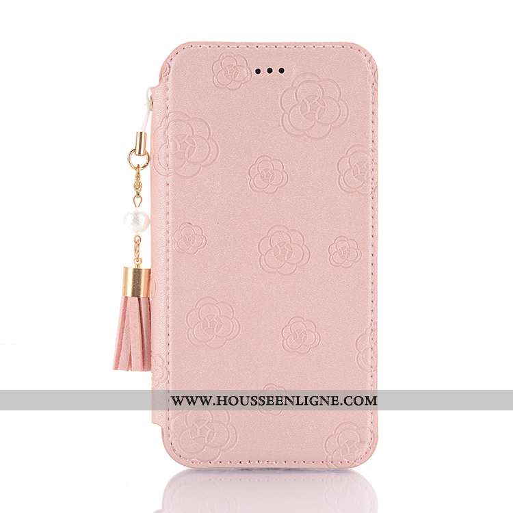 Coque iPhone Xs Max Tendance Cuir À Franges Téléphone Portable Noir Étui