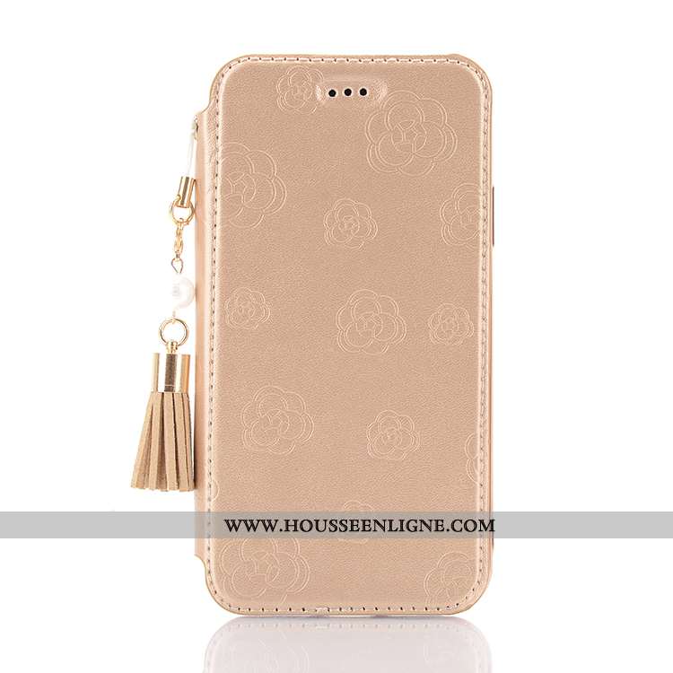 Coque iPhone Xs Max Tendance Cuir À Franges Téléphone Portable Noir Étui