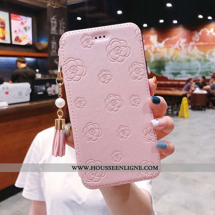 Coque iPhone Xs Max Tendance Cuir À Franges Téléphone Portable Noir Étui