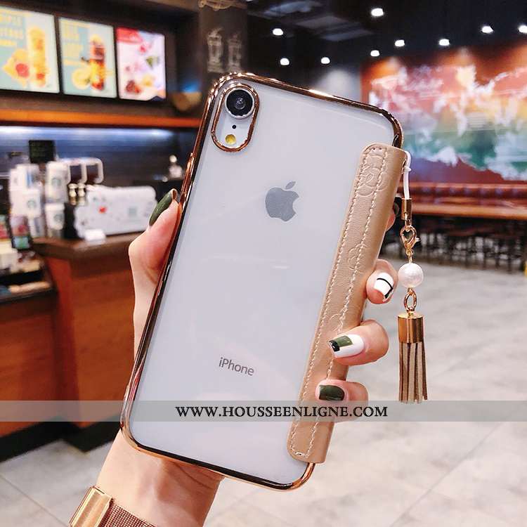 Coque iPhone Xs Max Tendance Cuir À Franges Téléphone Portable Noir Étui
