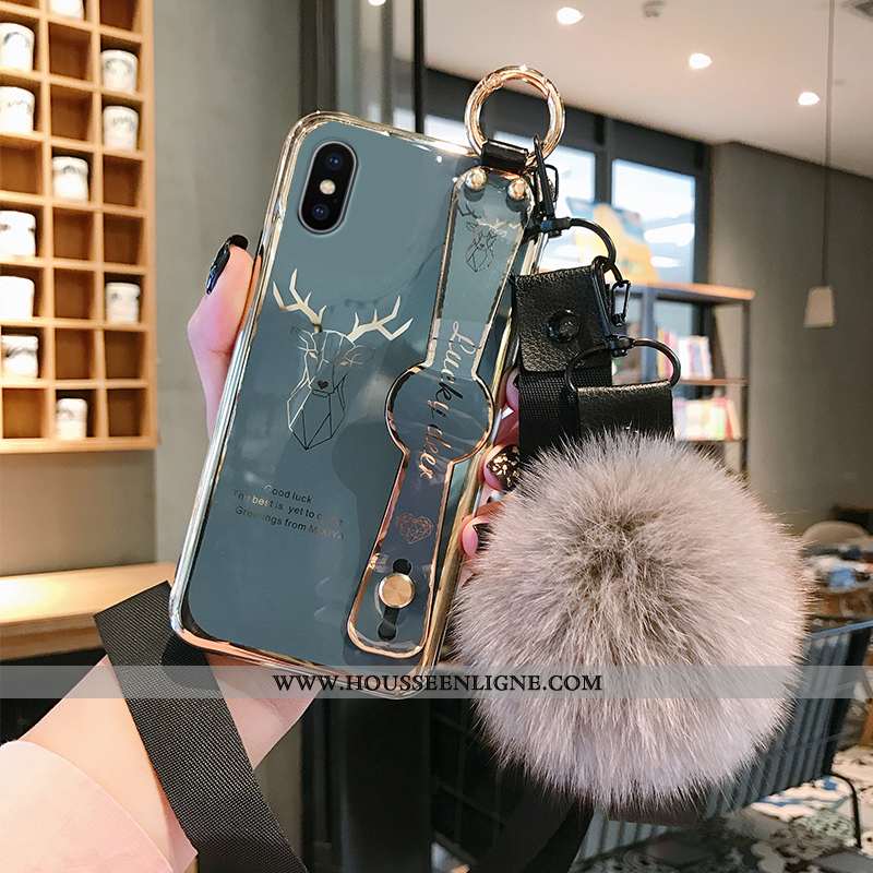 Coque iPhone Xs Max Tendance Silicone Téléphone Portable Vert Net Rouge Personnalité Mode Turquoise