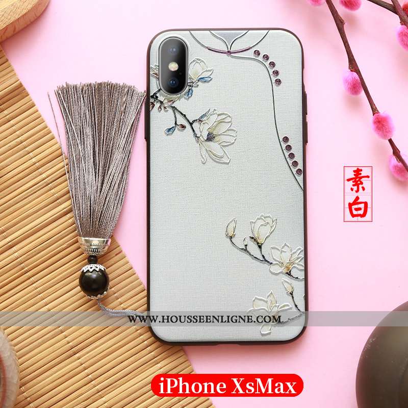 Coque iPhone Xs Max Ultra Légère Bleu Étui Tout Compris À Franges Personnalité