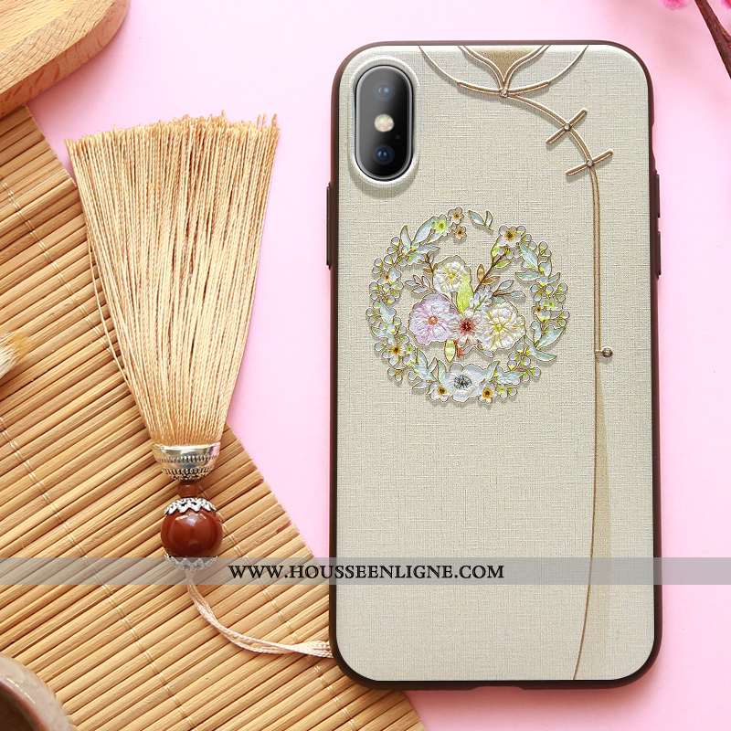 Coque iPhone Xs Max Ultra Légère Bleu Étui Tout Compris À Franges Personnalité