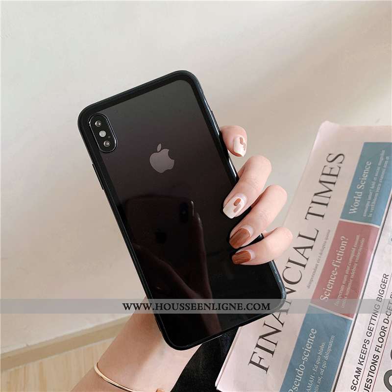 Coque iPhone Xs Personnalité Créatif Incassable Téléphone Portable Transparent Silicone Orange