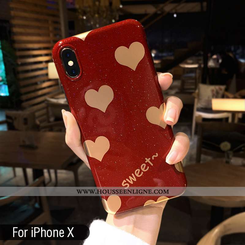 Coque iPhone Xs Silicone Personnalité Élégant Nouveau Tendance Légère Rouge