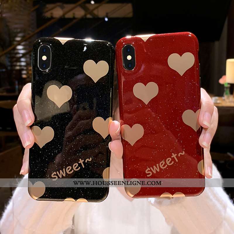 Coque iPhone Xs Silicone Personnalité Élégant Nouveau Tendance Légère Rouge