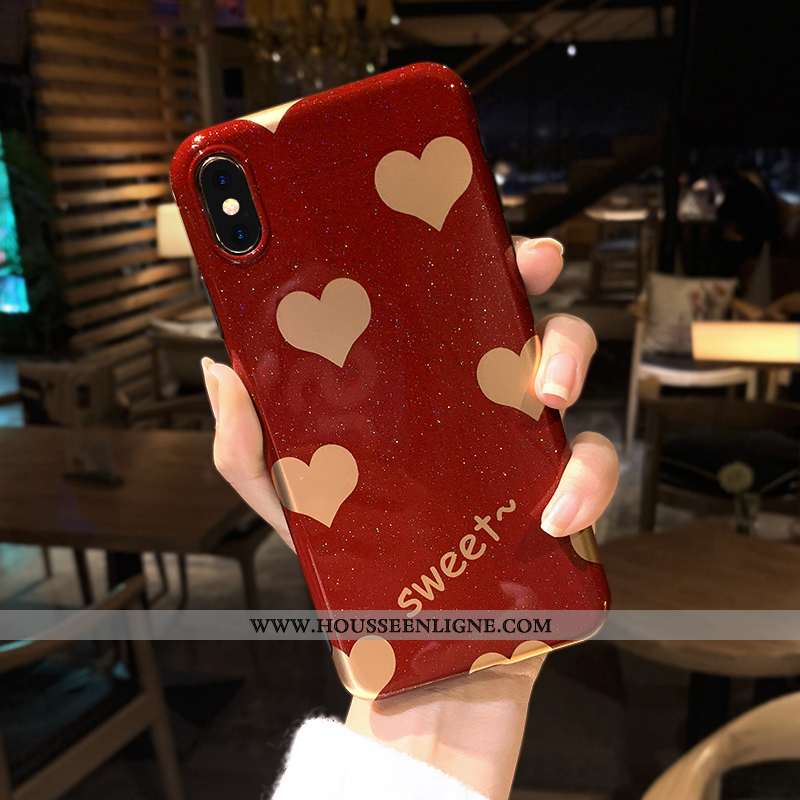 Coque iPhone Xs Silicone Personnalité Élégant Nouveau Tendance Légère Rouge