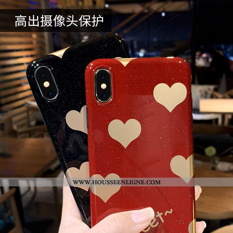 Coque iPhone Xs Silicone Personnalité Élégant Nouveau Tendance Légère Rouge
