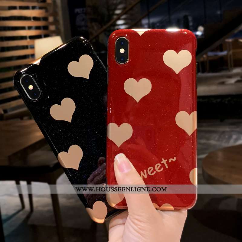 Coque iPhone Xs Silicone Personnalité Élégant Nouveau Tendance Légère Rouge