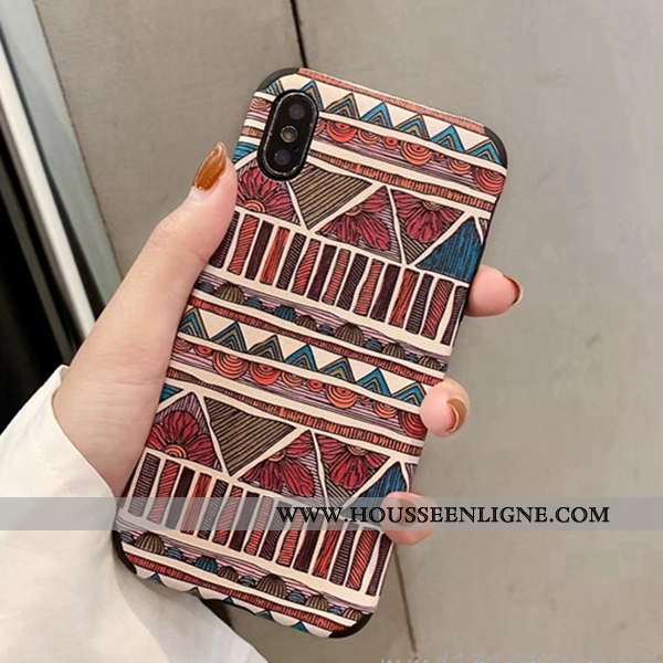 Coque iPhone Xs Tendance Créatif Téléphone Portable Losange Bleu Vent Incassable