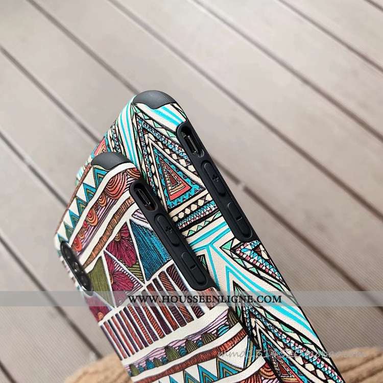 Coque iPhone Xs Tendance Créatif Téléphone Portable Losange Bleu Vent Incassable