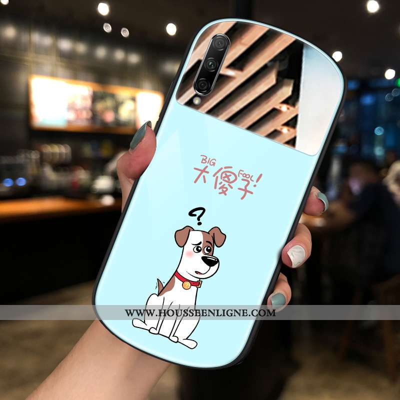 Housse Honor 20 Dessin Animé Charmant Verre Rond Coque Miroir Téléphone Portable Rose