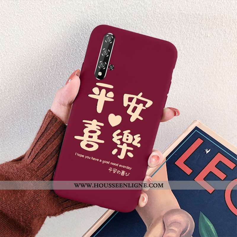 Housse Honor 20 Légère Fluide Doux Nouveau Simple Délavé En Daim Silicone Étui Rouge